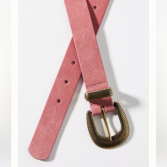 NWOT Anthropologie Coin-Studded Leather Belt Pink Size S - Picture 3 of 3